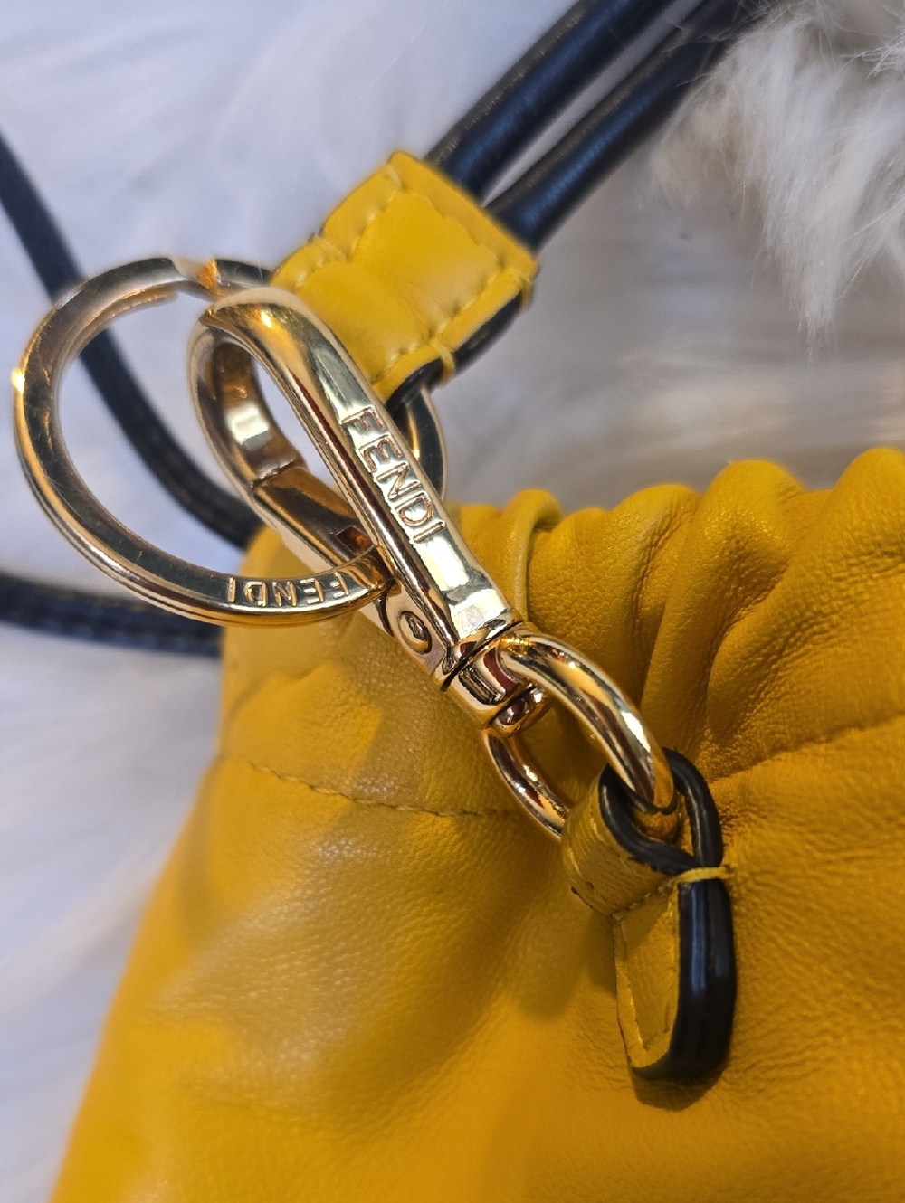 Fendi‎ Yellow Drawstring Mini Pouch - Picture 9 of 17
